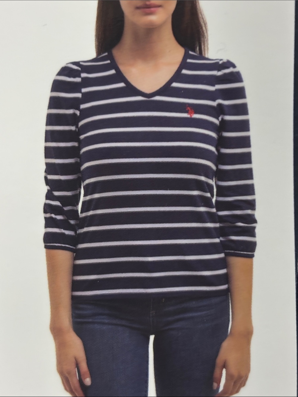 U.S. Polo Assn. Navy and White Striped Shirt
